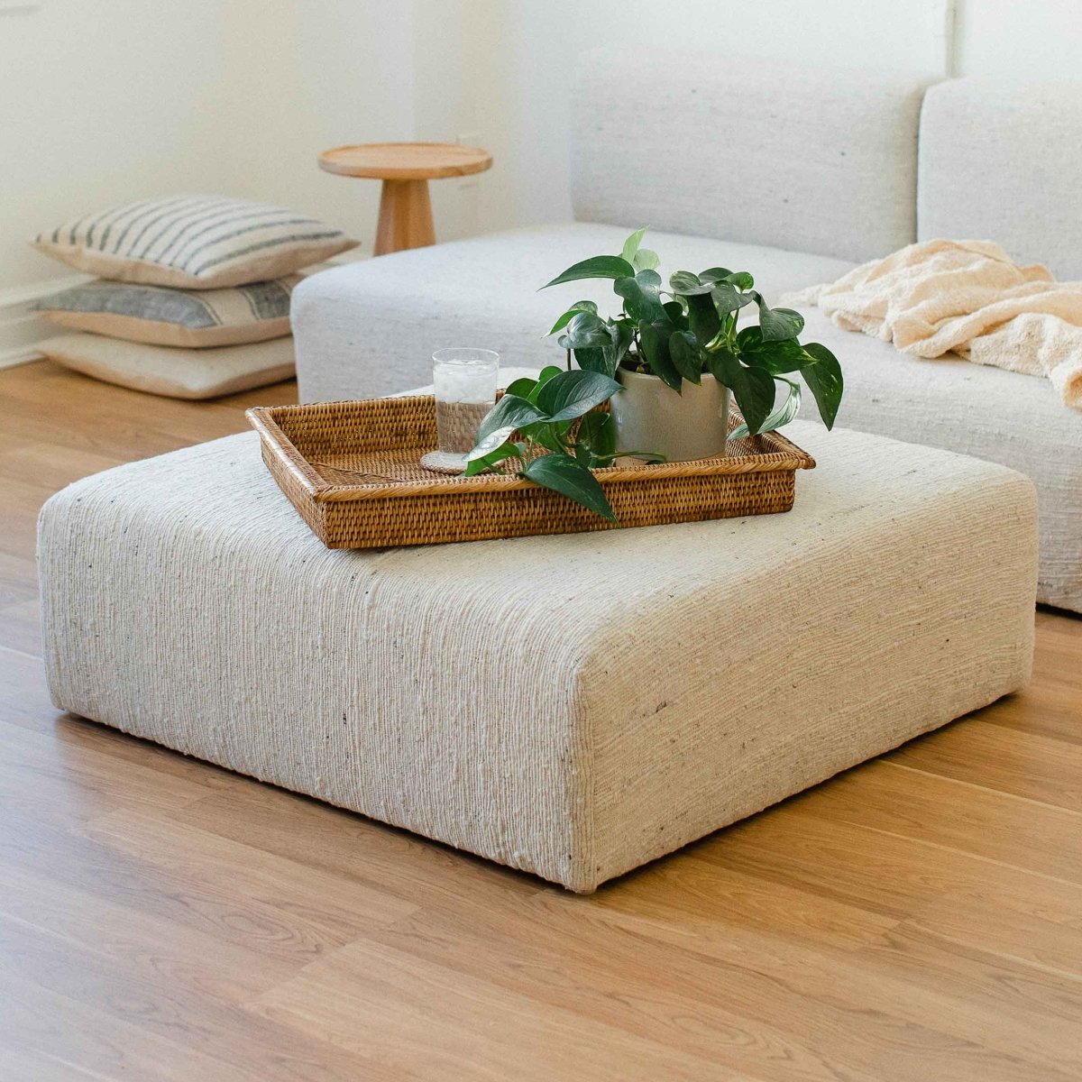 texxture Avira™ Woven Cotton Ottoman
