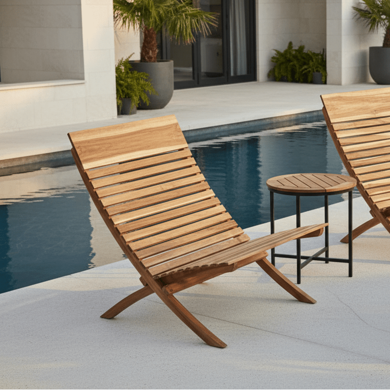 texxture Barcelona™ Folding Teak Beach Chair