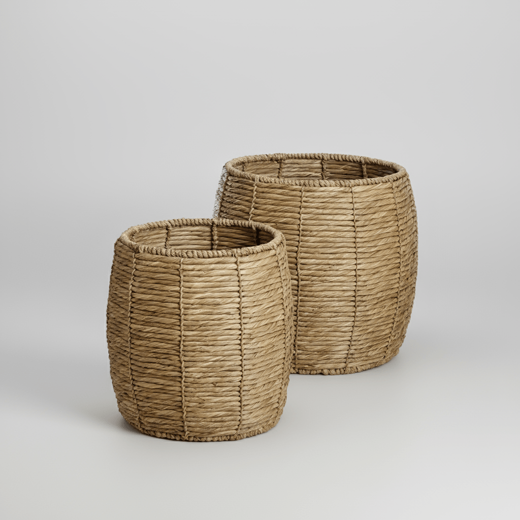 texxture Bari Woven Water Hyacinth Basket, Set of 2