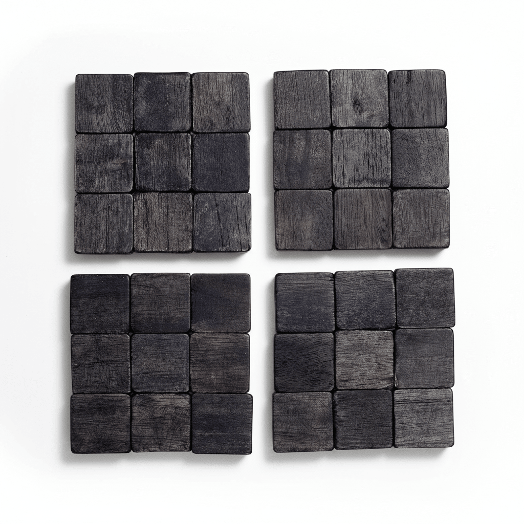 texxture Bremen™ Sliced Rubberwood Coasters, Set of 4