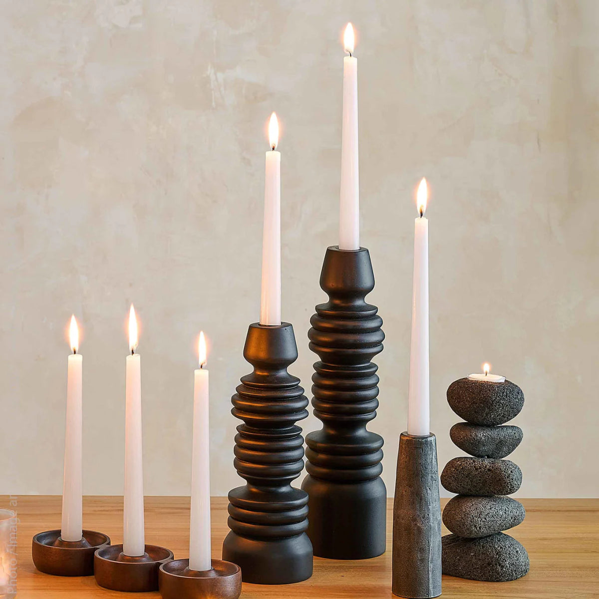 texxture Dunbar™ Mango Wood Taper Candle Holder