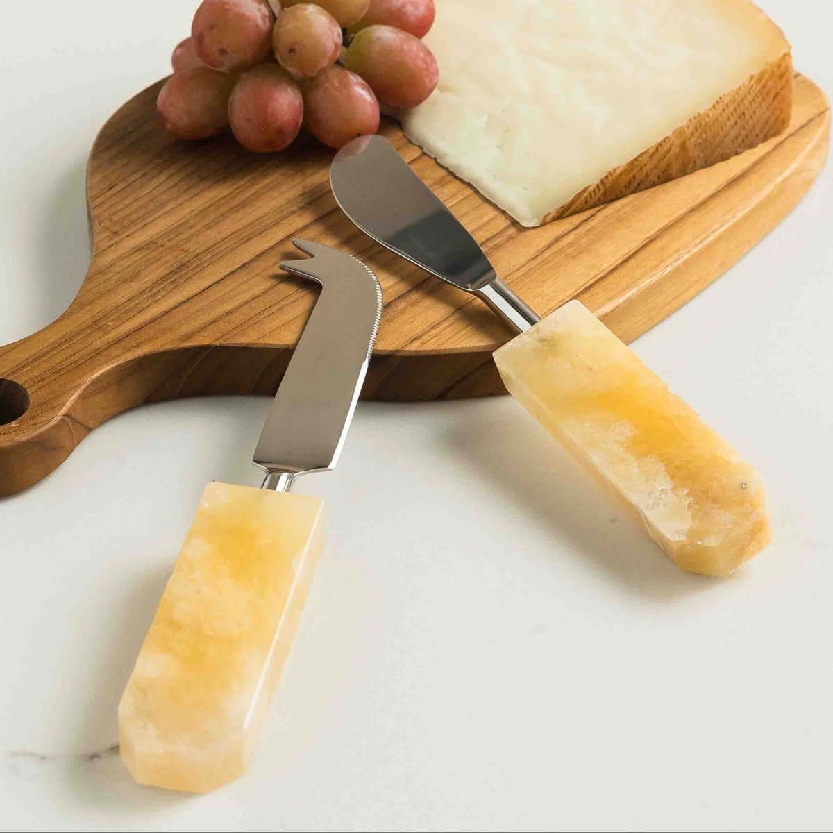 texxture Ember™ Hand-Cut Quartz Cheese Knives, Set of 2
