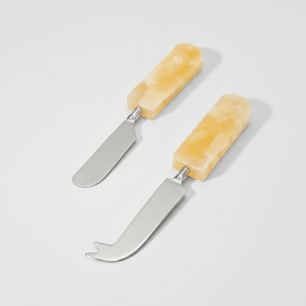 texxture Ember™ Hand-Cut Quartz Cheese Knives, Set of 2