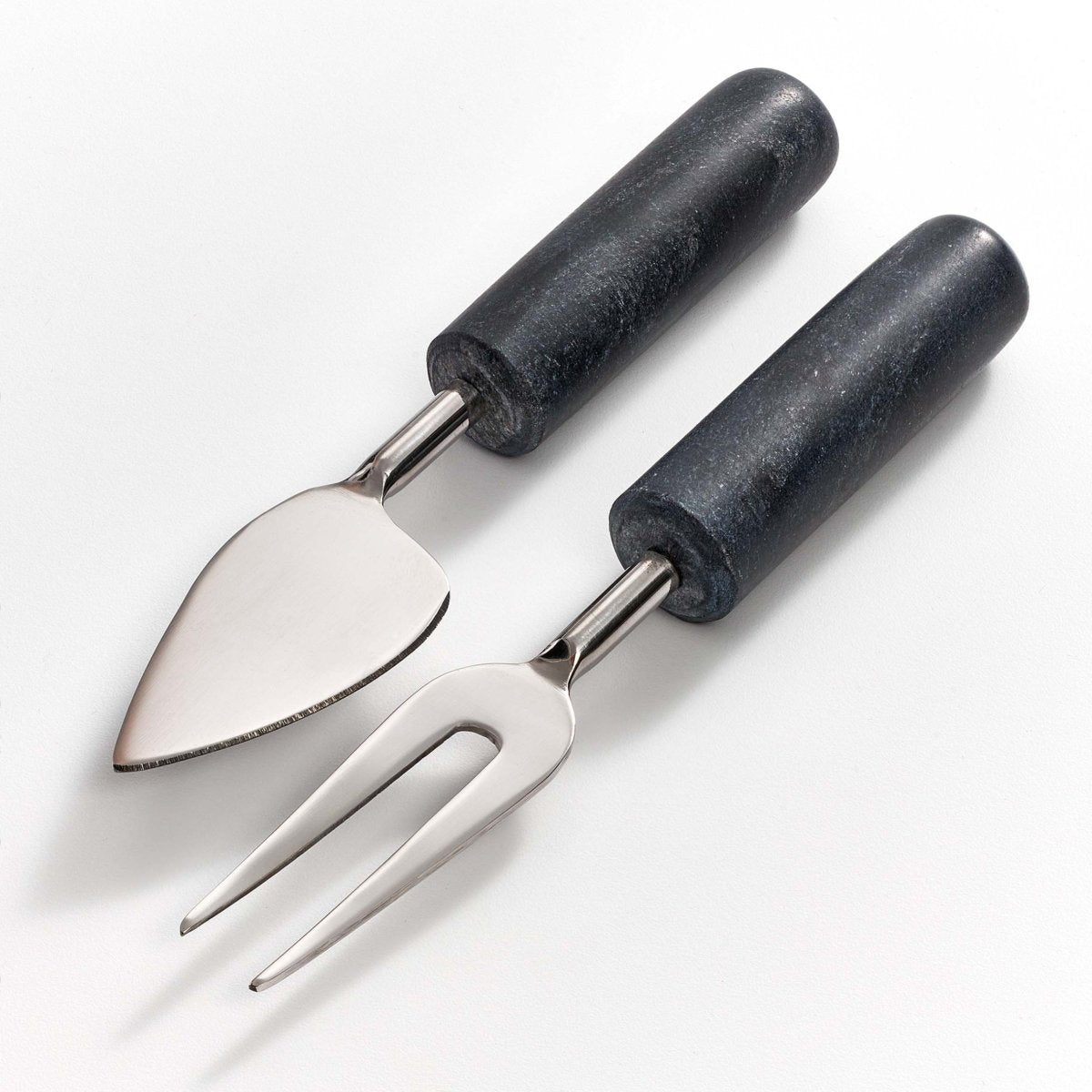 texxture Hudson™ Handcrafted Matte Black Stone & Stainless Steel Cheese Knives, Set of 2