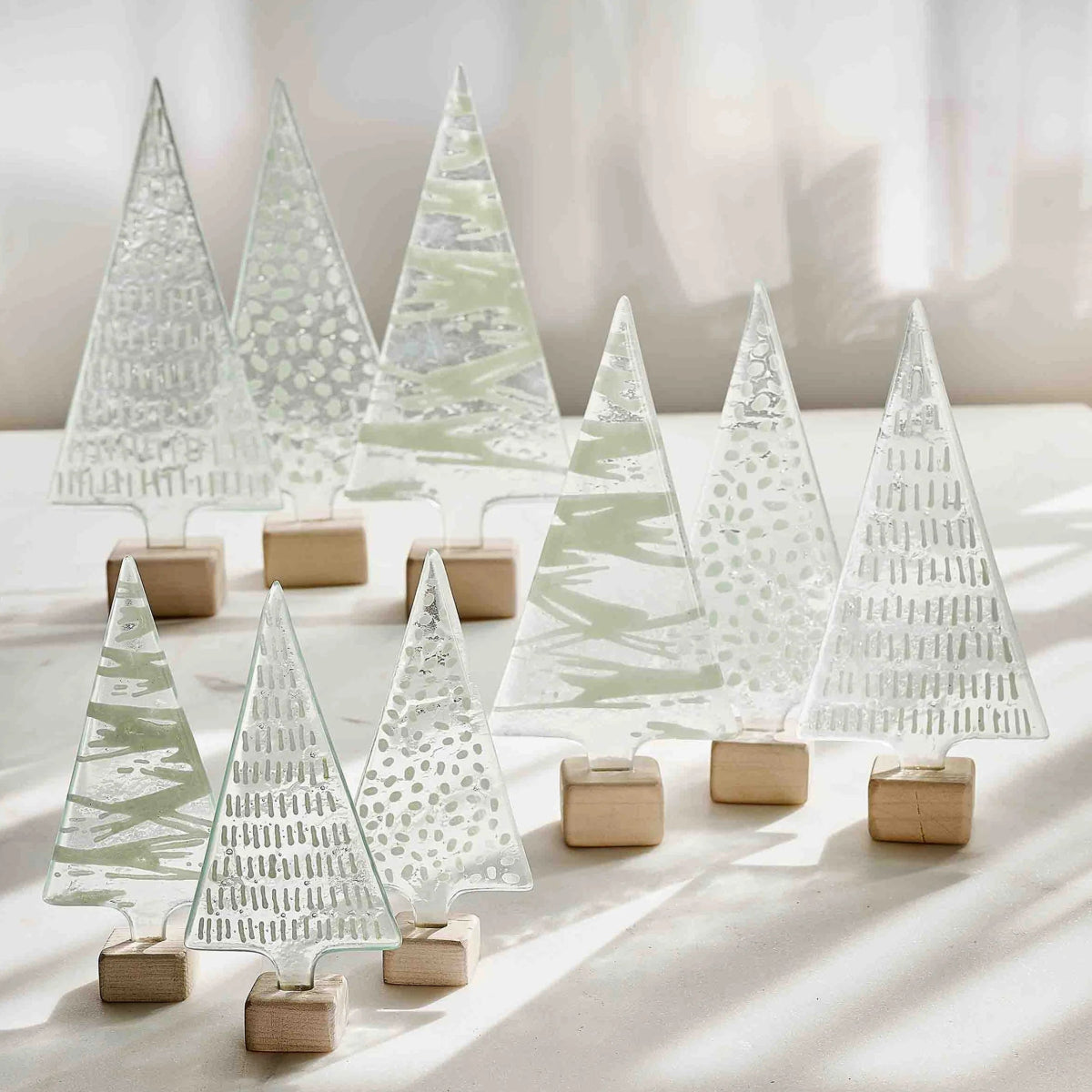 texxture Kalista™ Fused Glass Trees - 9" Hand - Painted Holiday Decor