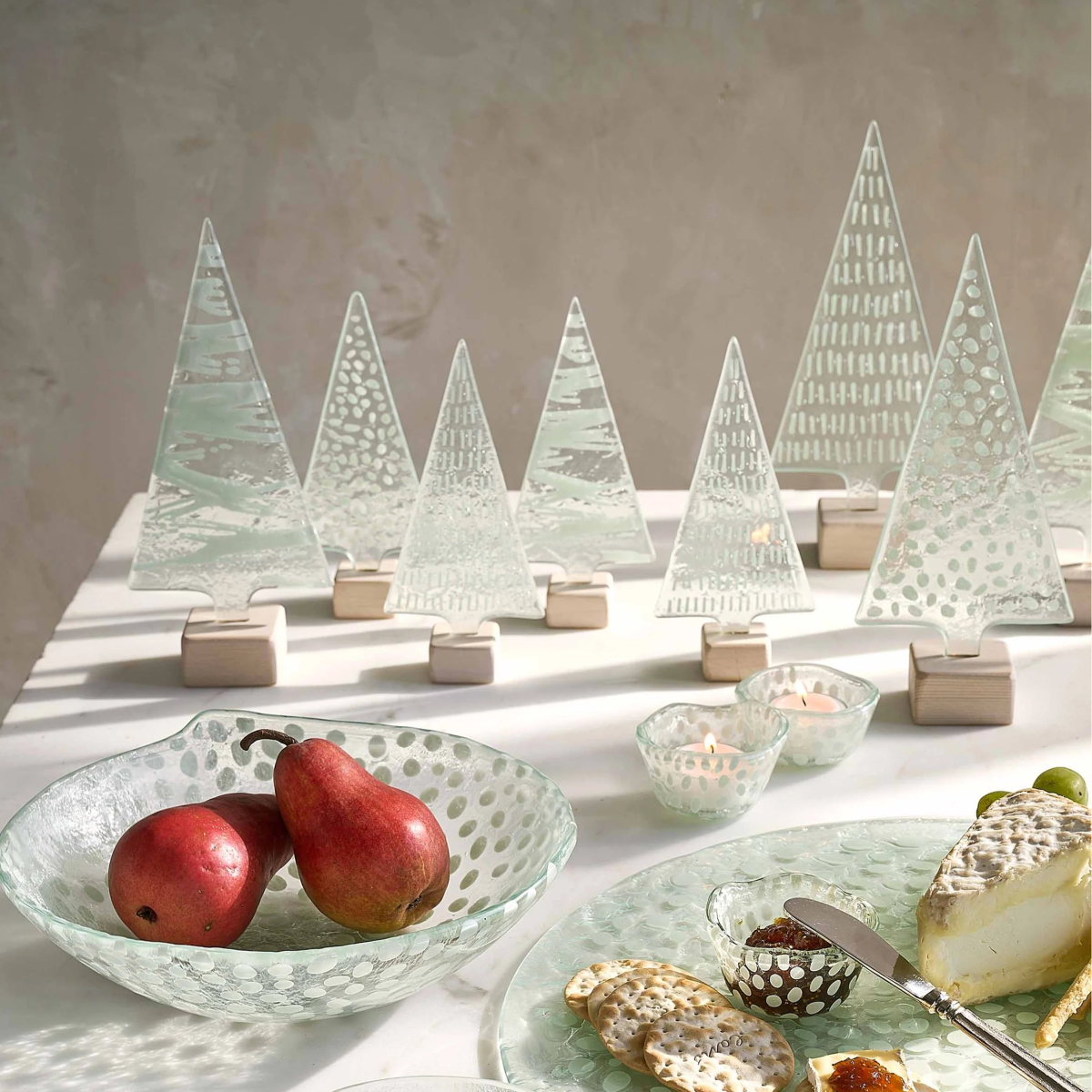 texxture Kalista™ Fused Glass Trees - 9" Hand - Painted Holiday Decor