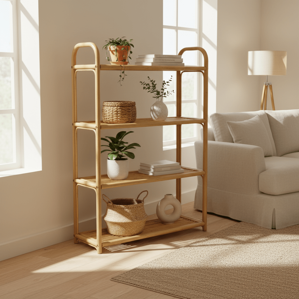 texxture Kapori™ Natural Rattan Bookshelf – 47"