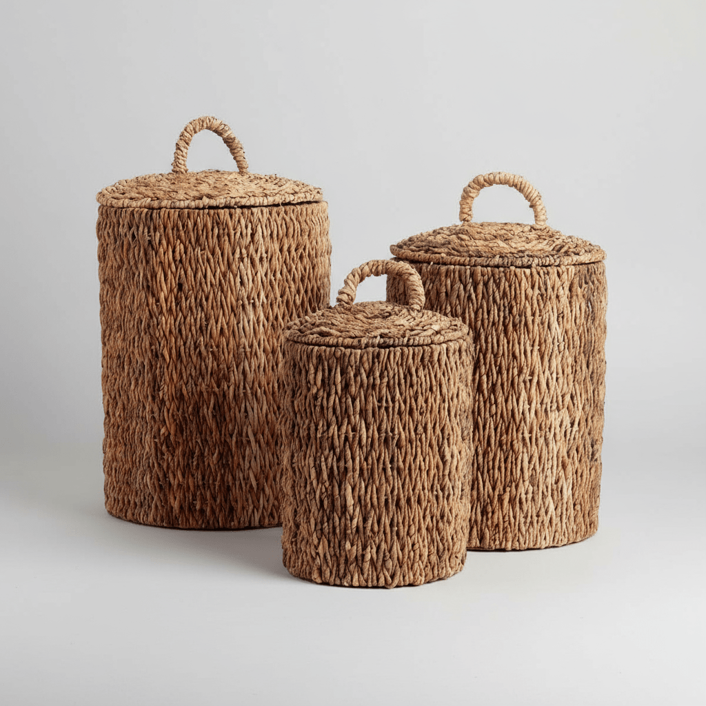 texxture Lesina™ Woven Water Hyacinth Basket, Set of 3