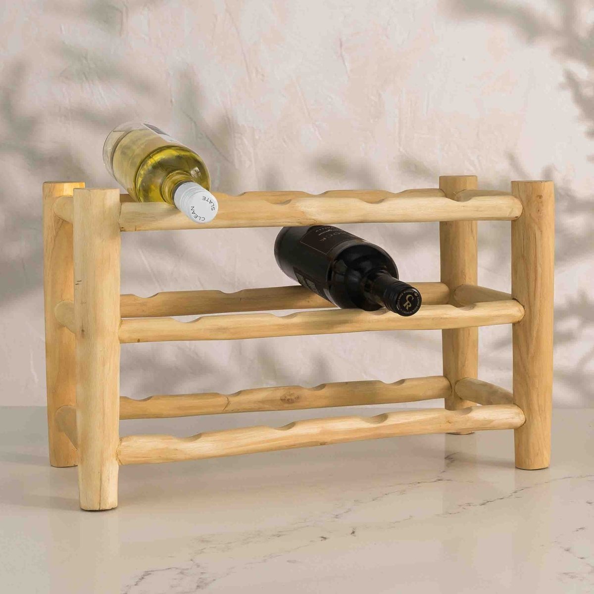 texxture Lilani™ Teak Branch Wine Rack - Sustainable 12 - Bottle Storage