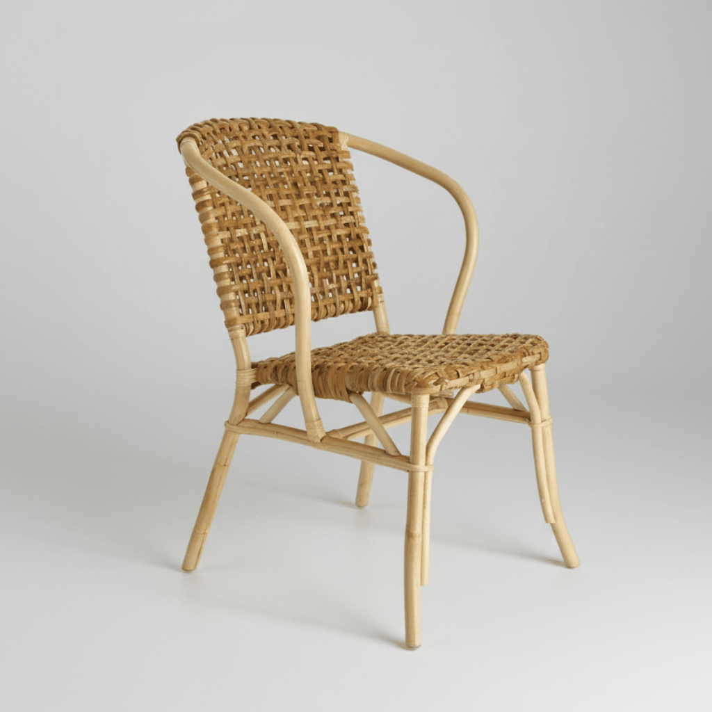 texxture Lilas™ Hand Woven Rattan Bistro Chairs, Set of 2 | Stackable European Café Style
