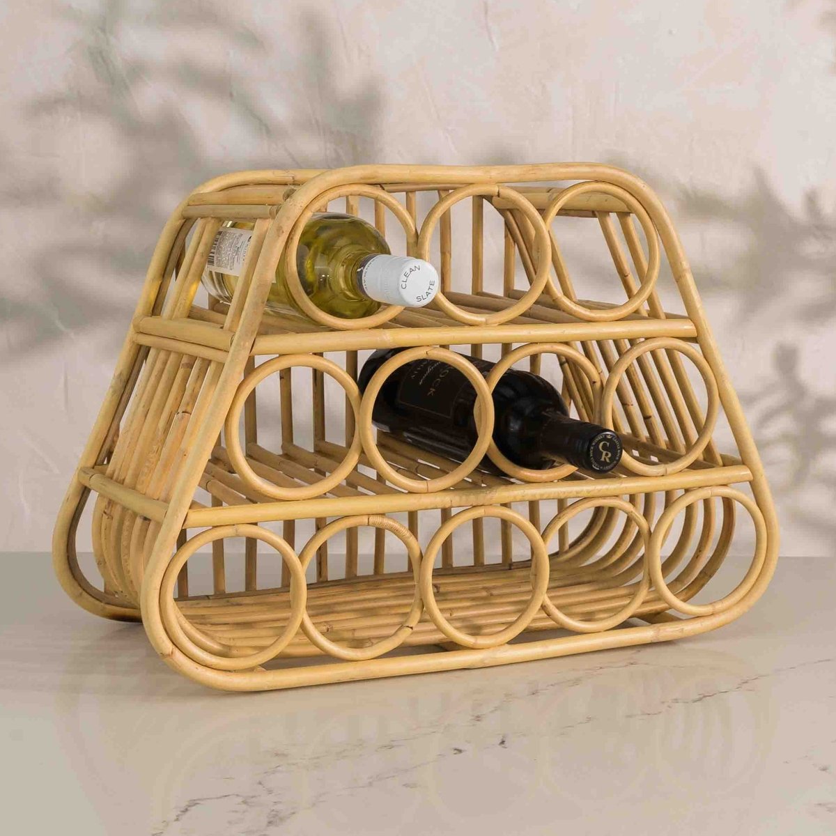 texxture Lombok™ Rattan Wine Rack - Handwoven 12 - Bottle Storage