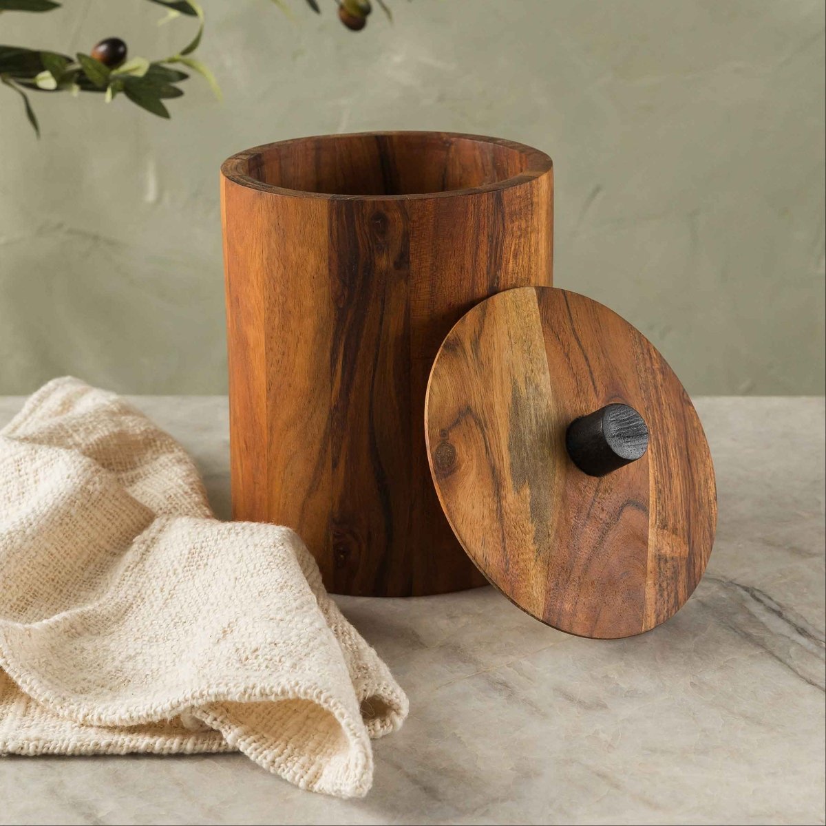 texxture Norbourbo™ Acacia Wood Airtight Storage Container with Lid