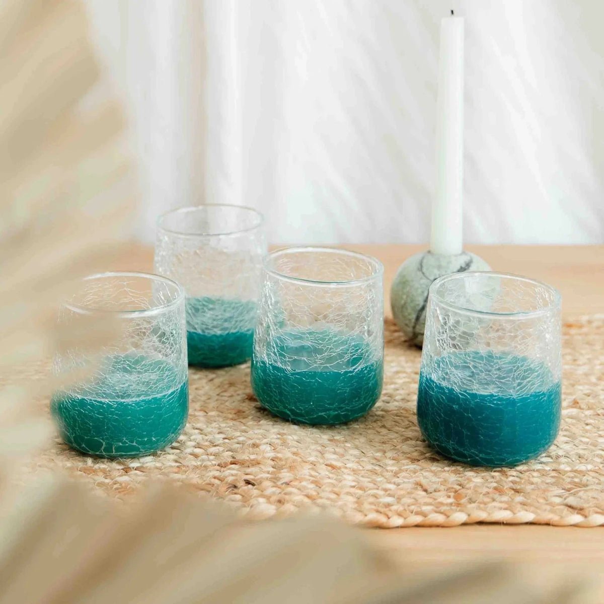 texxture Norwell™ Cracked Glass Stemless Goblet Set of 4 - 15.7oz