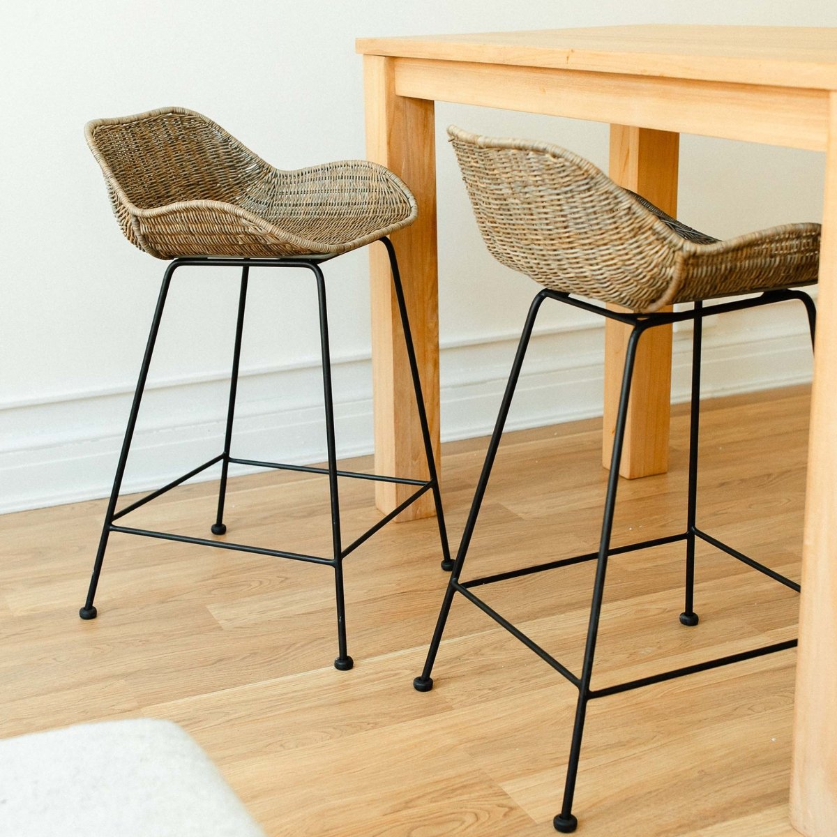 texxture Ormond™ Hand - Woven Natural Rattan Counter Stool