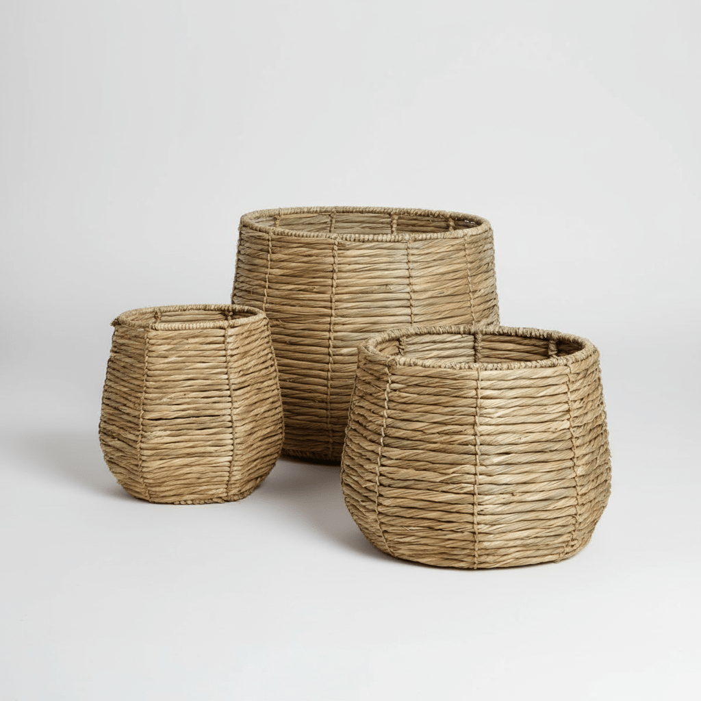 texxture Pesaro Woven Water Hyacinth Basket, Set of 3