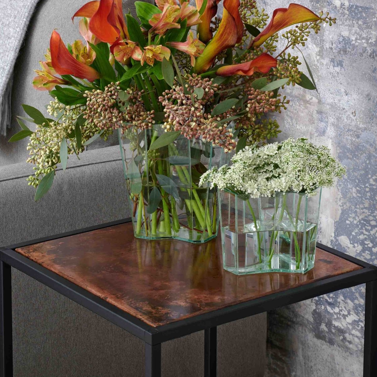 texxture Pietra Industrial Side Table - 15" | 5 Tabletop Finishes