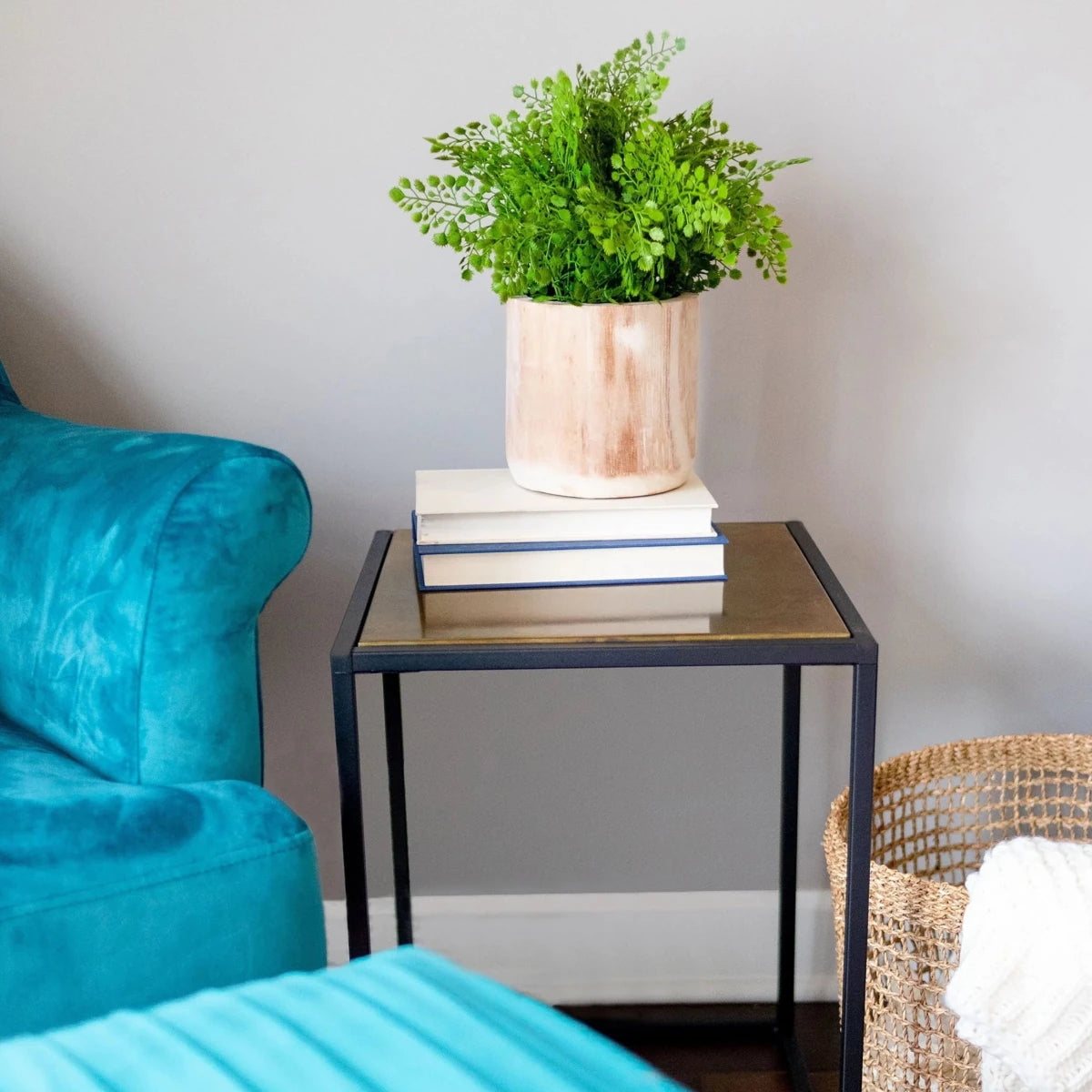 texxture Pietra Industrial Side Table - 15" | 5 Tabletop Finishes