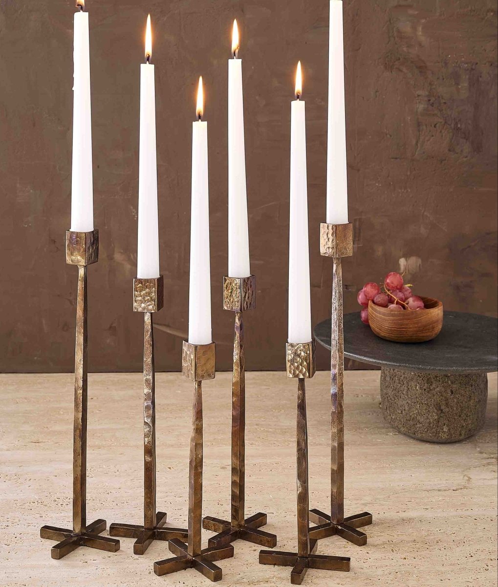 texxture Rayburn™ Hand Forged Steel Taper Candle Holder