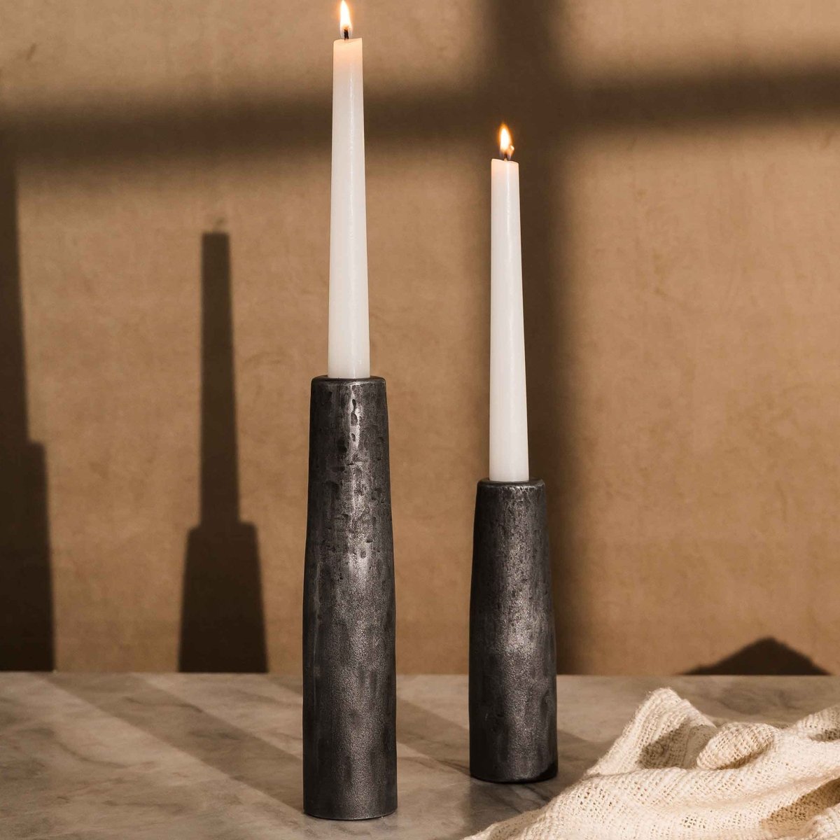 texxture Rigsby™ Cast Iron Taper Candle Holder - 8.8"