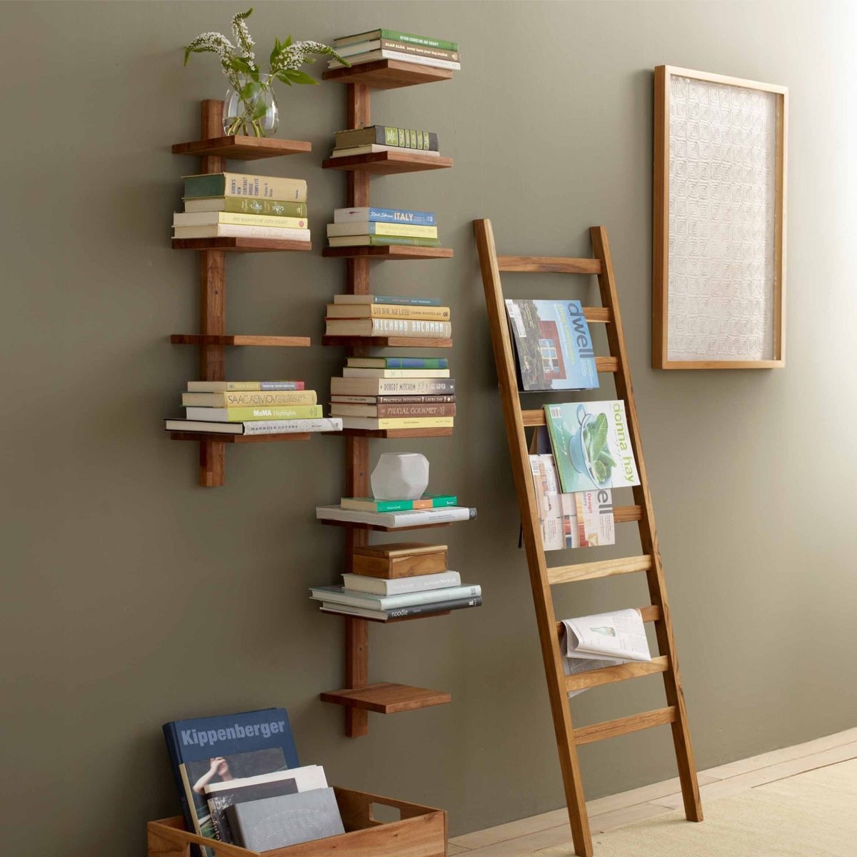 texxture Takara™ Solid Teak Wall-Mount Column Shelf