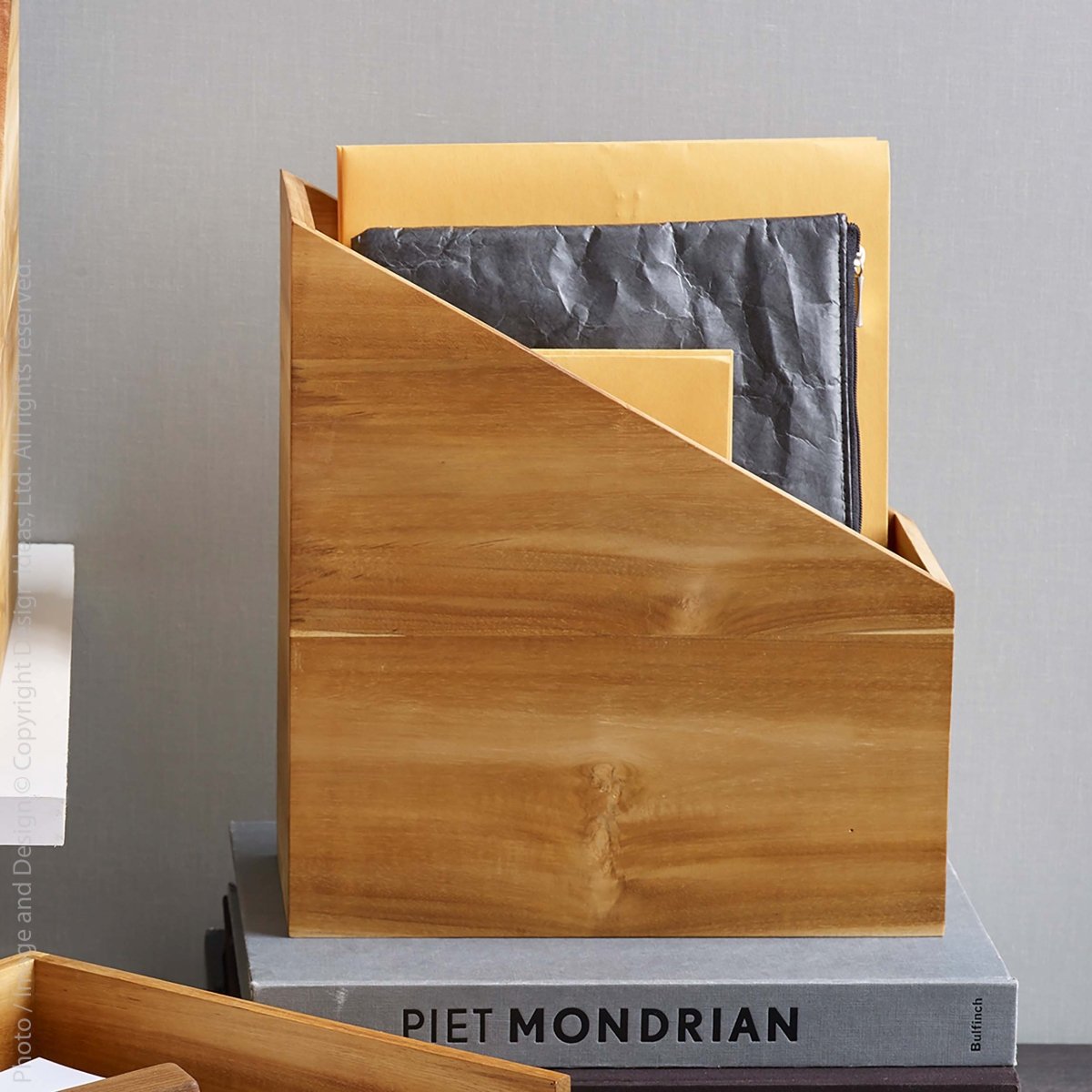 texxture Takara™ Solid Teak Wood Magazine Organizer
