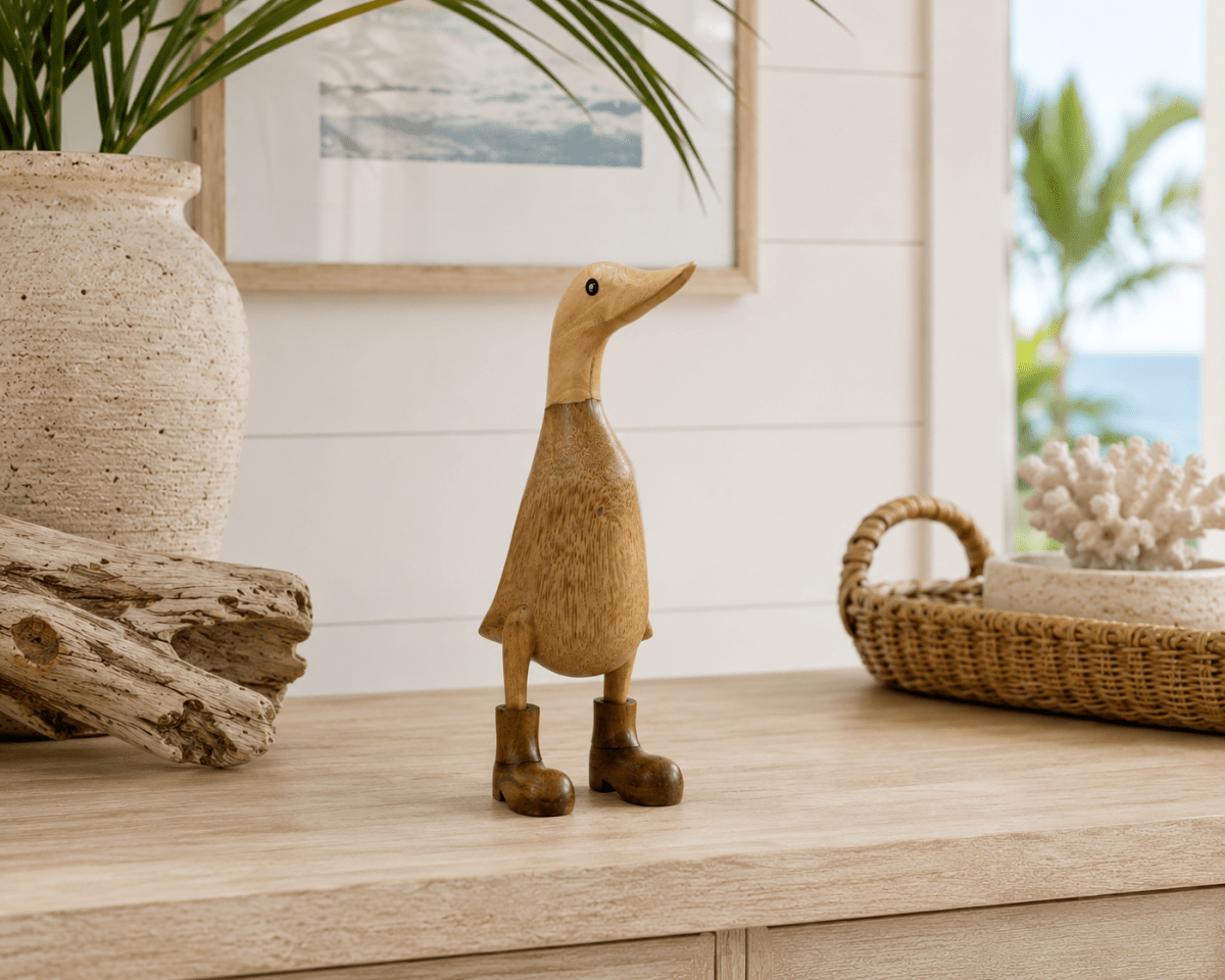 The Broward Design Center Bali Hand-Carved Bamboo Duck Sculpture