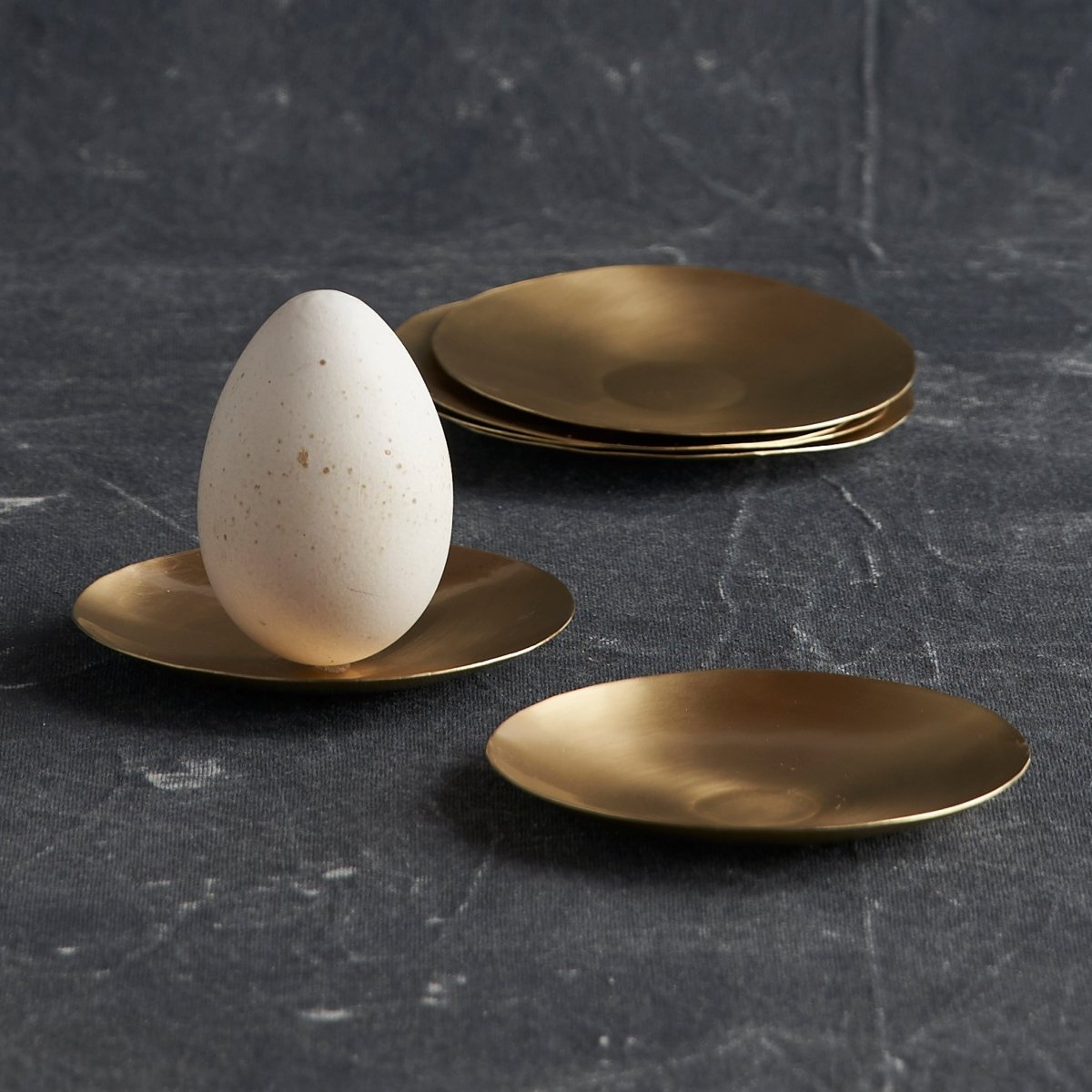 The Collective Artisan Brass Plates Extra Small - Set of 6 | Handcrafted Lead - Free Brass Appetizer Plates