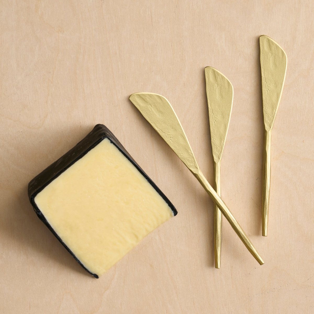 The Collective Forge Brass Spreader Knives - Set of 3 | Hand - Forged Stainless Steel Cheese & Butter Spreaders