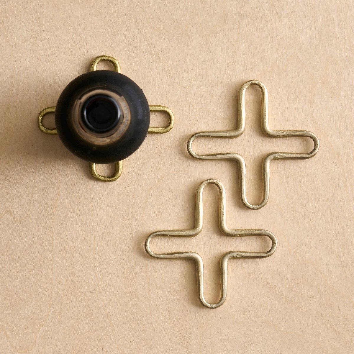 The Collective Forge Steel X Mini Trivets - Set of 2 | Brass Finish