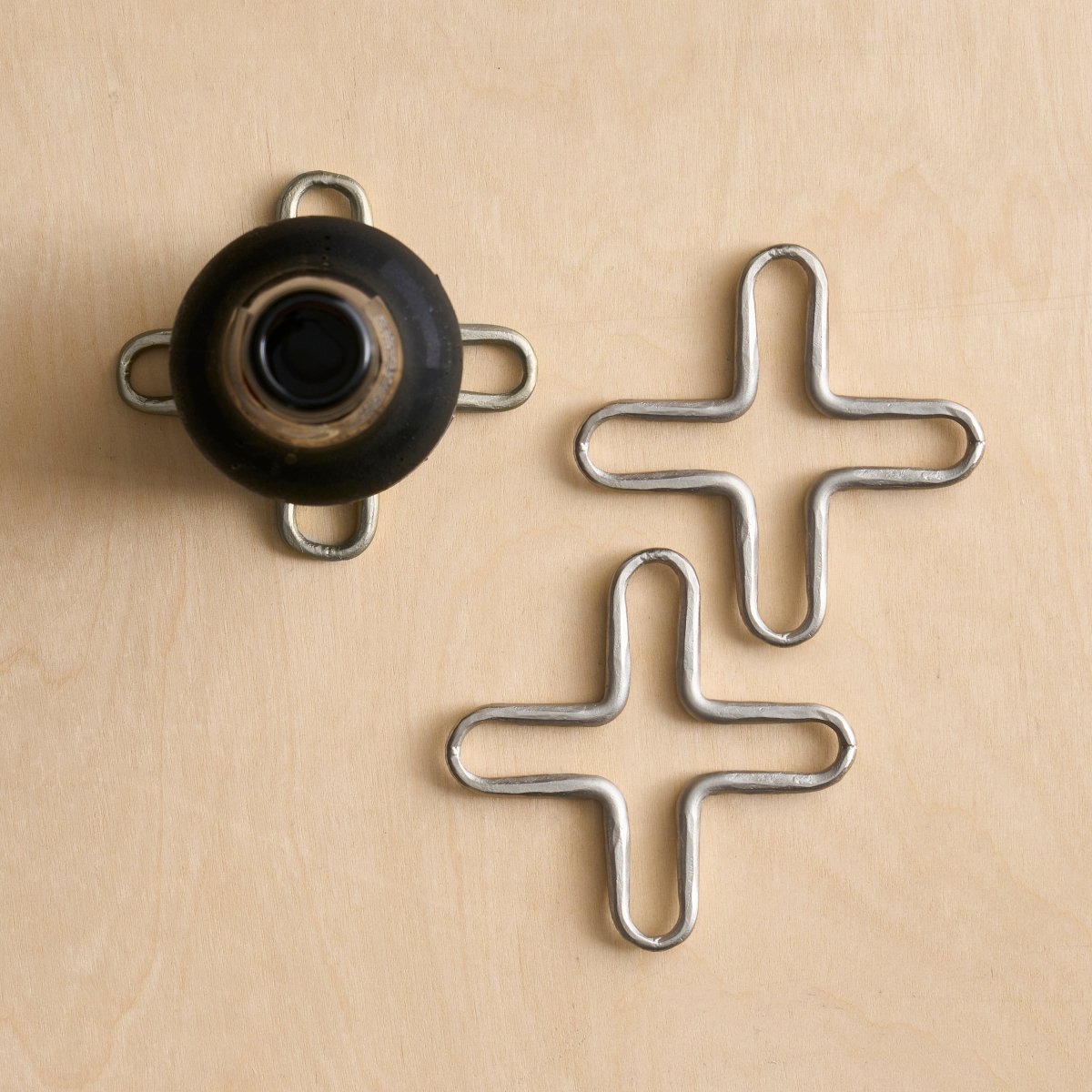 The Collective Forge Steel X Mini Trivets - Set of 2 | Pewter Finish
