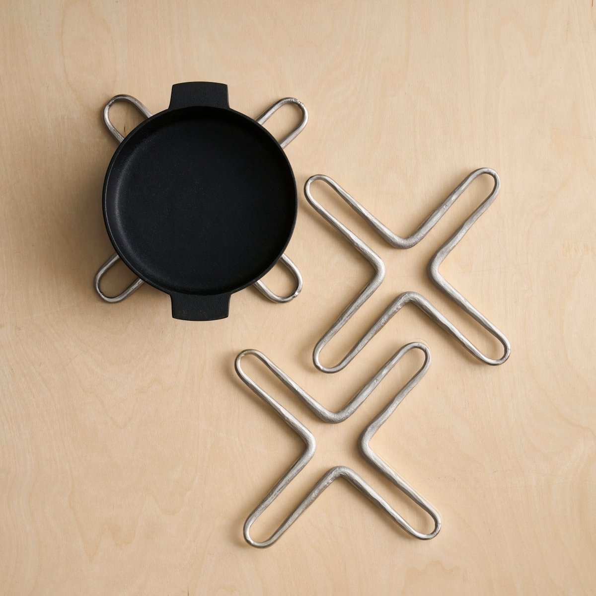 The Collective Forge Steel X Trivets - Set of 2 | Pewter Finish