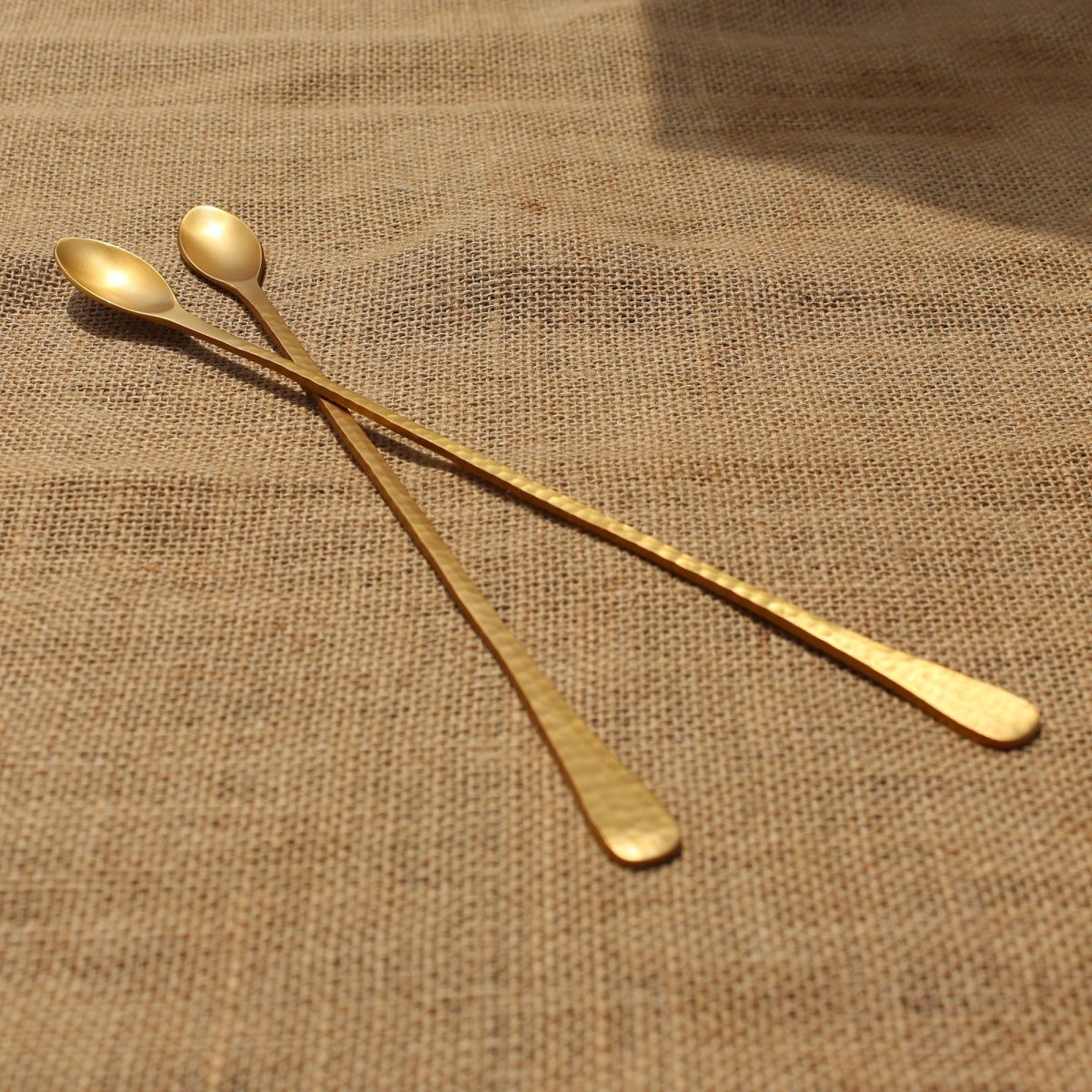 The Collective Pebbled Brass Bar Spoons, Set of 2