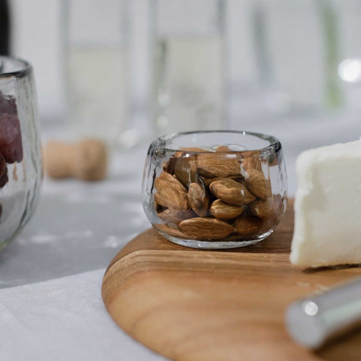 The Collective Pebbled Hand - Blown Condiment Bowls – Set of 4 | Recycled Glass Prep & Sauce Bowls