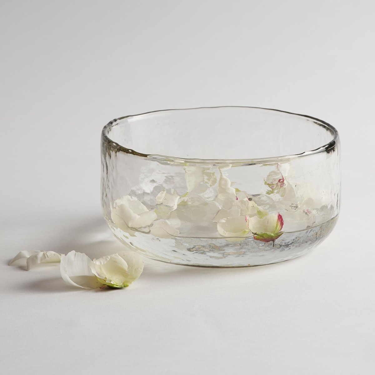 The Collective Pebbled Hand - Blown Large Salad Bowl | 145 oz Recycled Glass Serving Bowl