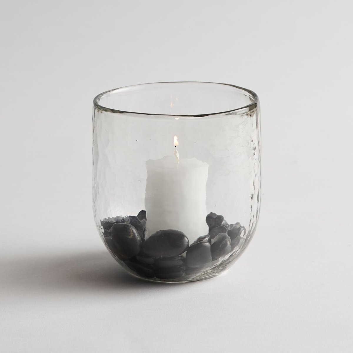 The Collective Pebbled Recycled Glass Hurricane & Bouquet Vase