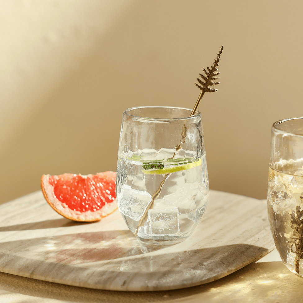 The Collective Pebbled Recycled Glass Tumblers, 8oz – Set of 4