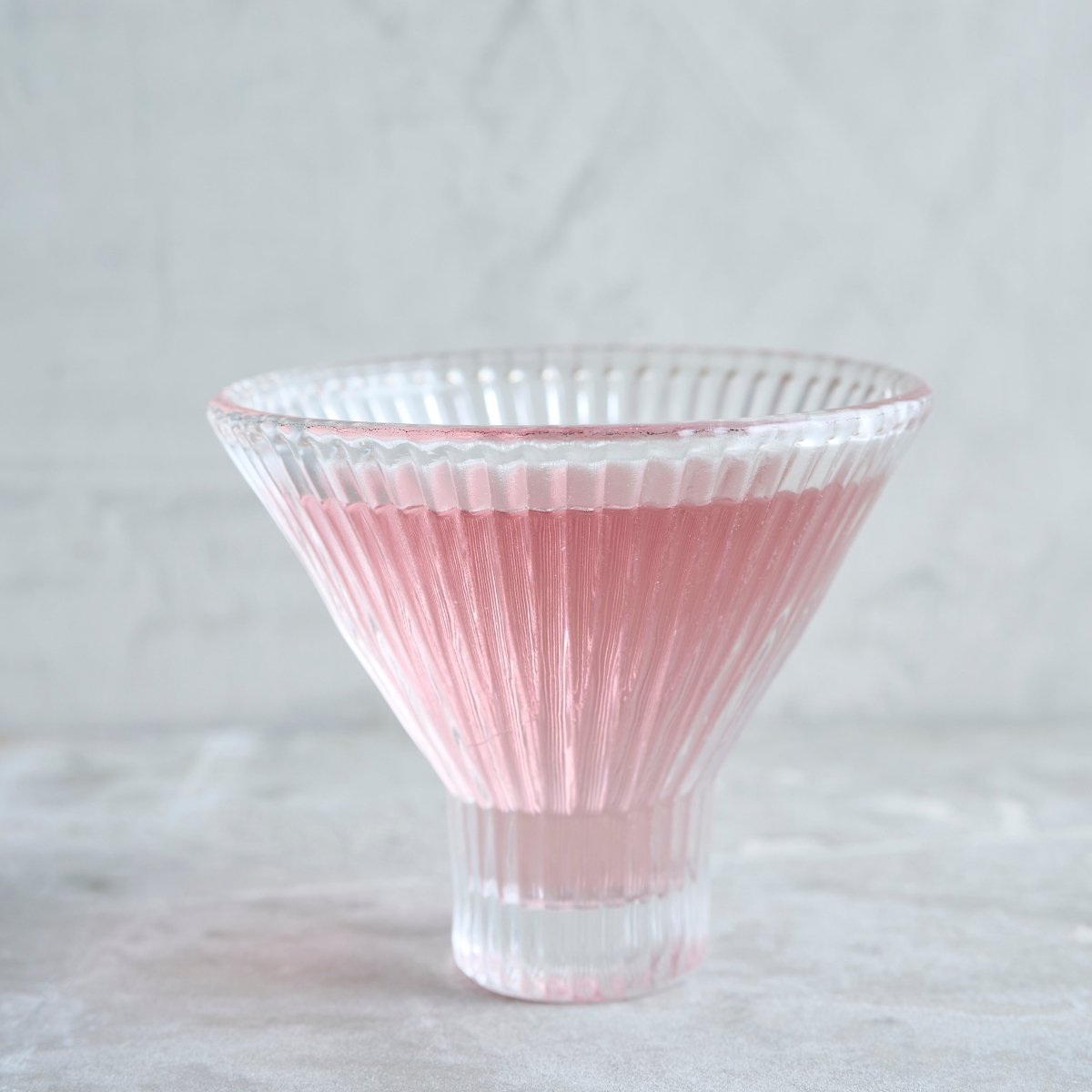 The Collective Pressed Clear Martini Glasses – Set of 4 | 7oz Ribbed Glass Drinkware