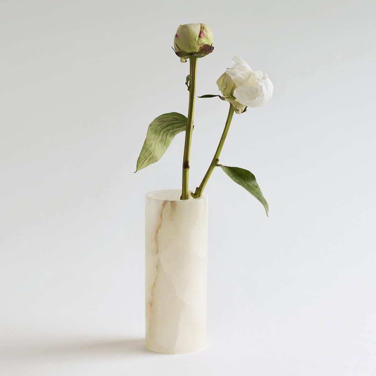 The Collective Santo Alabaster Narrow Vase | Handmade Portuguese Stone Flower Vase