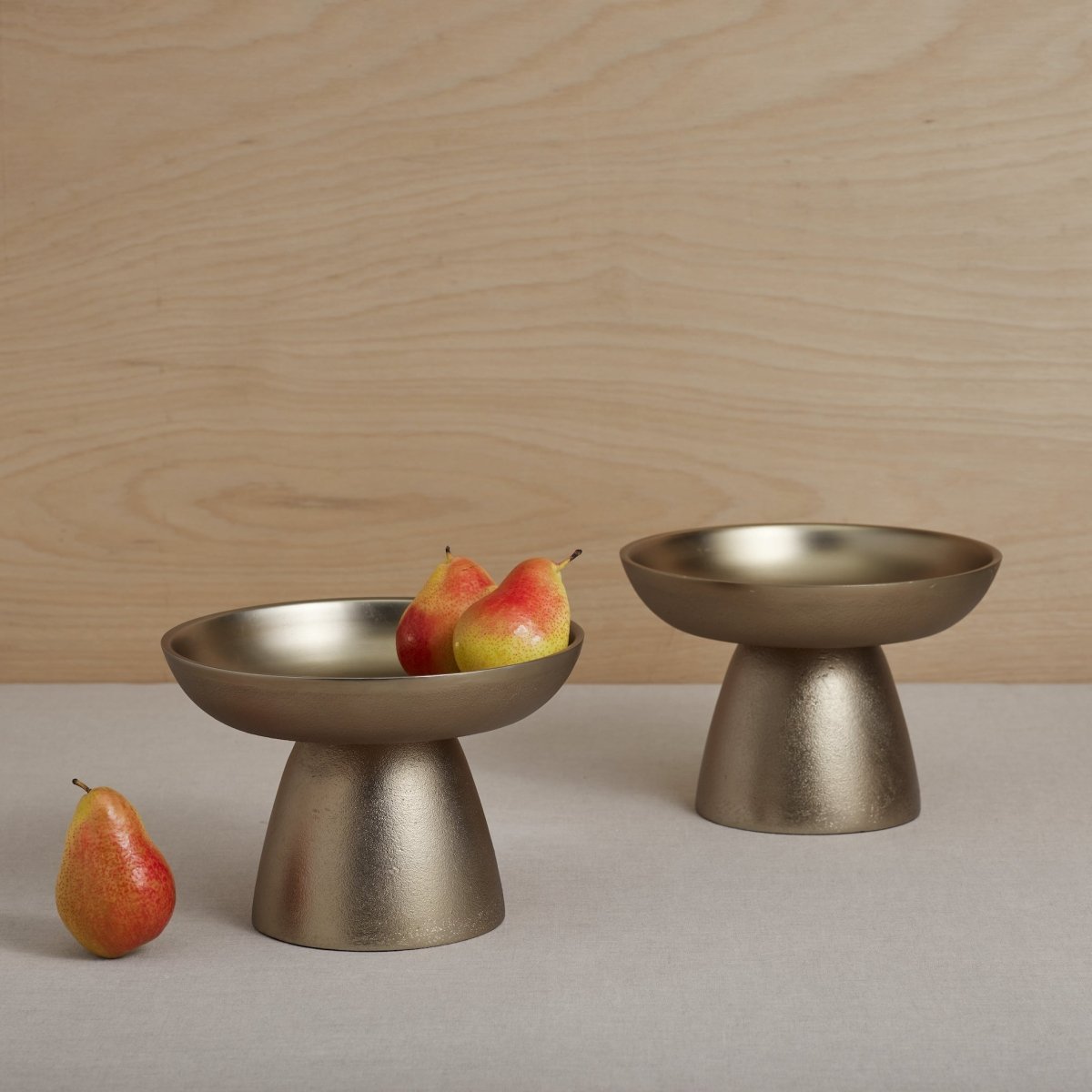 The Collective Stinson Antique Brass Small Pedestal - Set of 2 | Hand - Cast Aluminum Cake Stand & Serving Riser