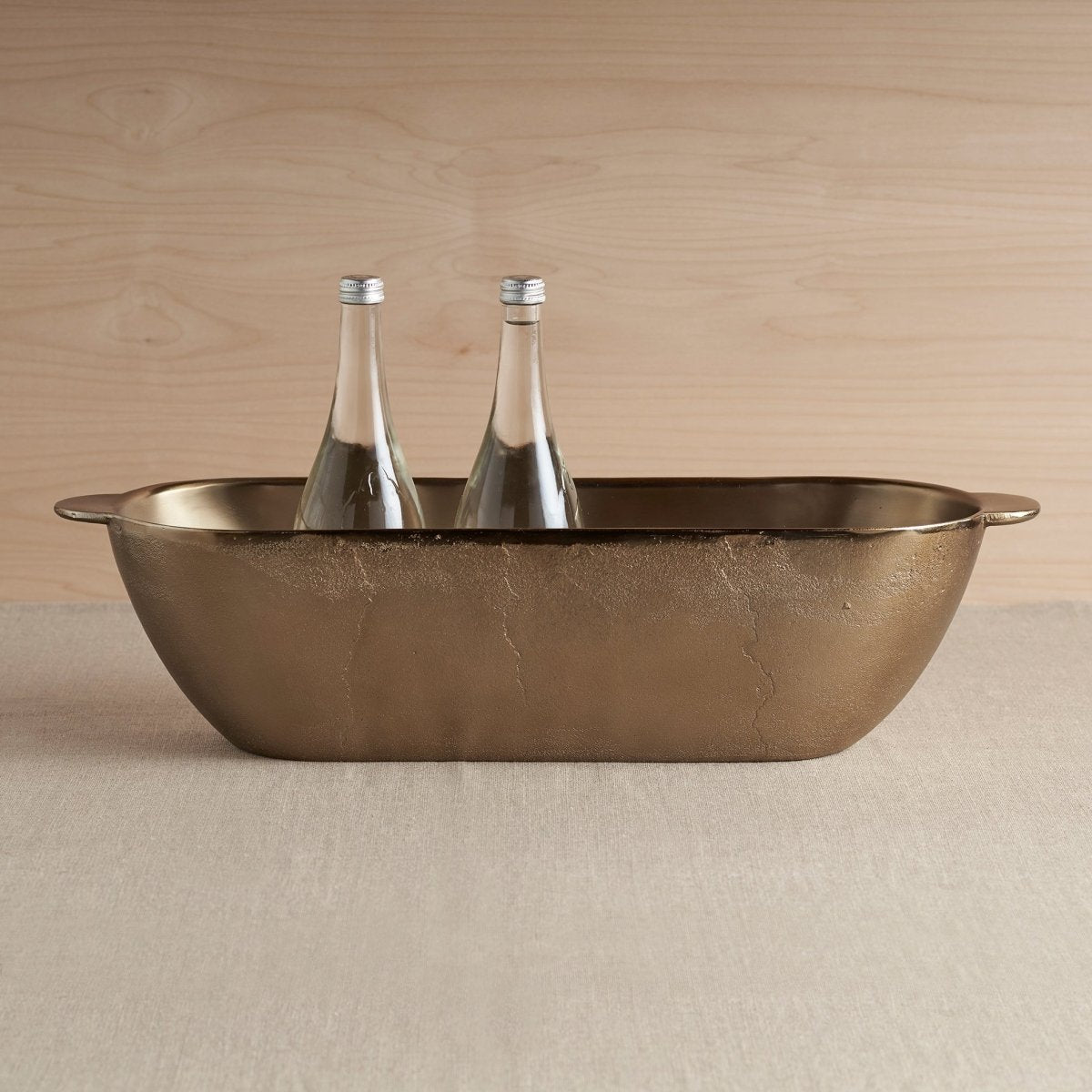 The Collective Stinson Antique Brass Trough | Hand - Cast Aluminum Beverage Tub & Ice Bucket