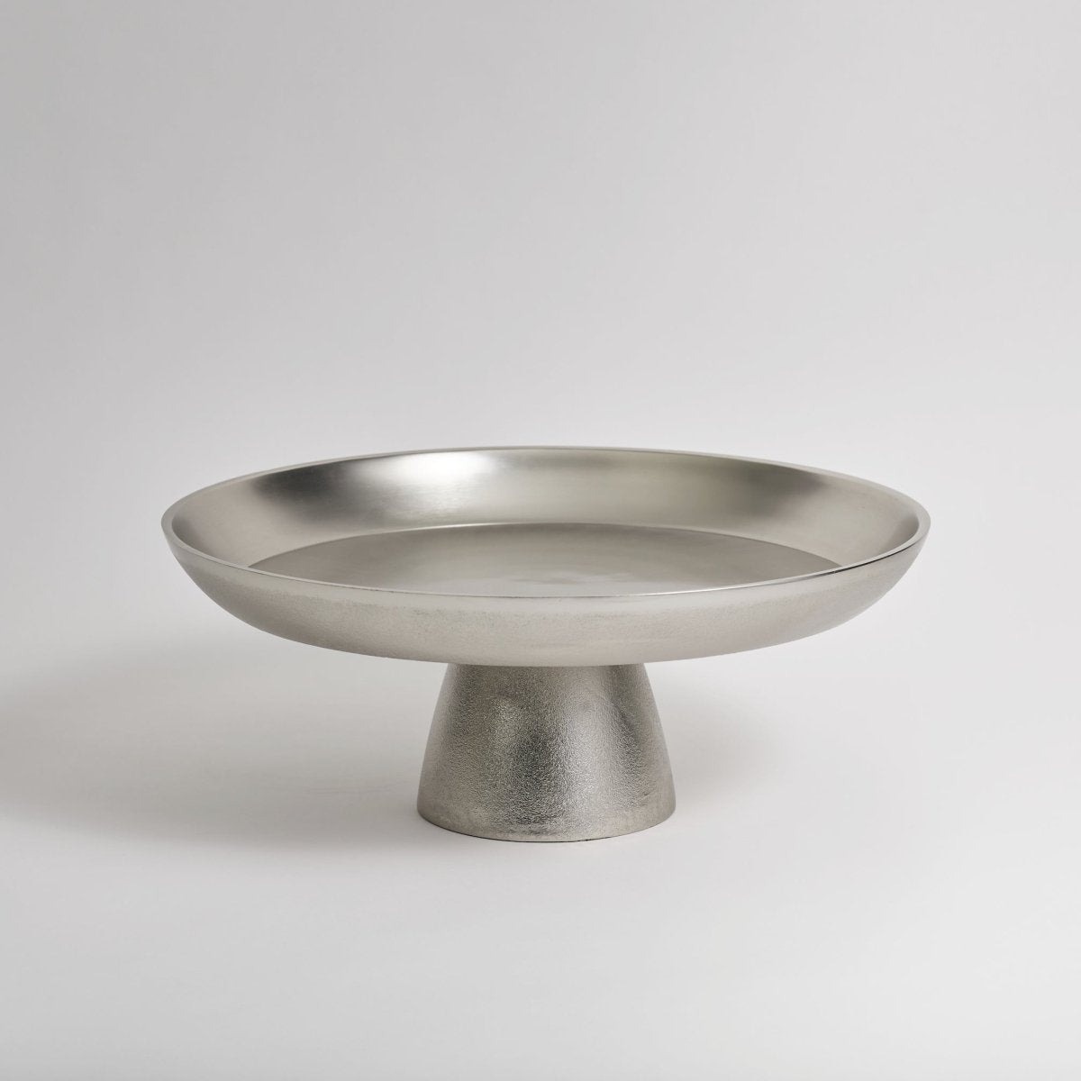 The Collective Stinson Nickel Large Pedestal | Hand - Cast Aluminum Cake Stand & Serving Riser