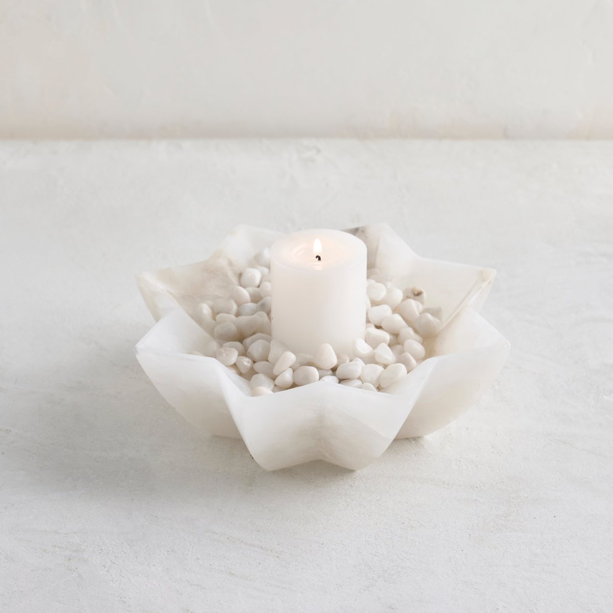 The Collective Tara Portuguese Alabaster Bowl | Hand - Carved Star - Shaped Medium Bowl
