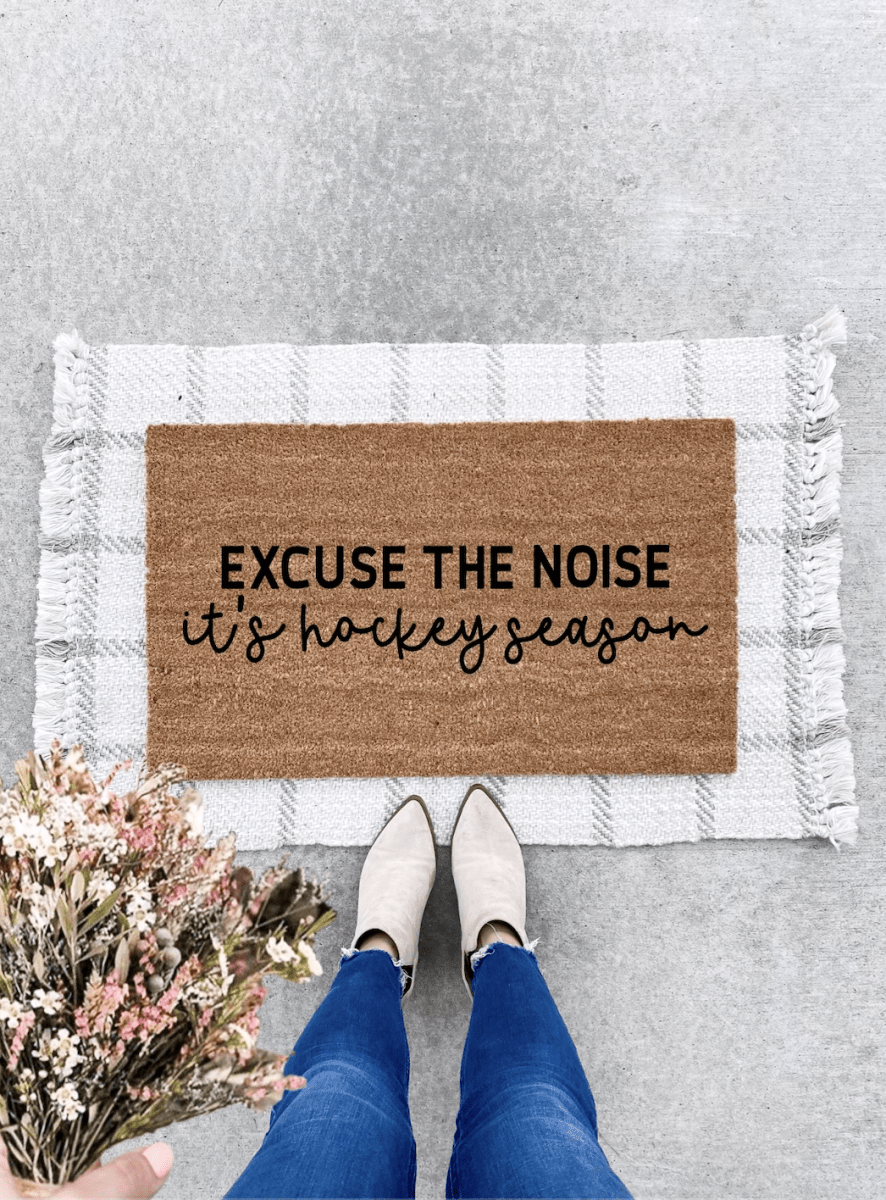 The Doormat Co. Excuse The Noise, It's Hockey Season Doormat