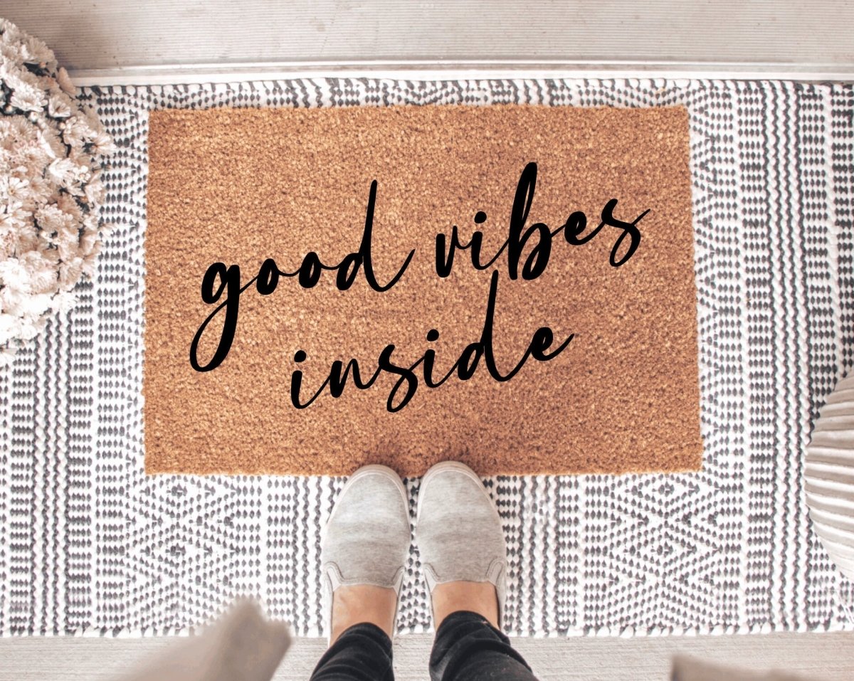 The Doormat Co. Good Vibes Inside Doormat