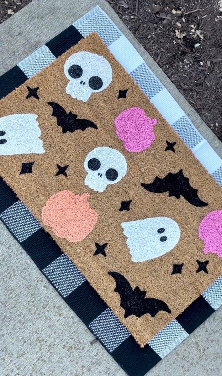 The Doormat Co. Hand - Painted Halloween Doormat - Coco Coir | Ghosts, Skulls, Bats
