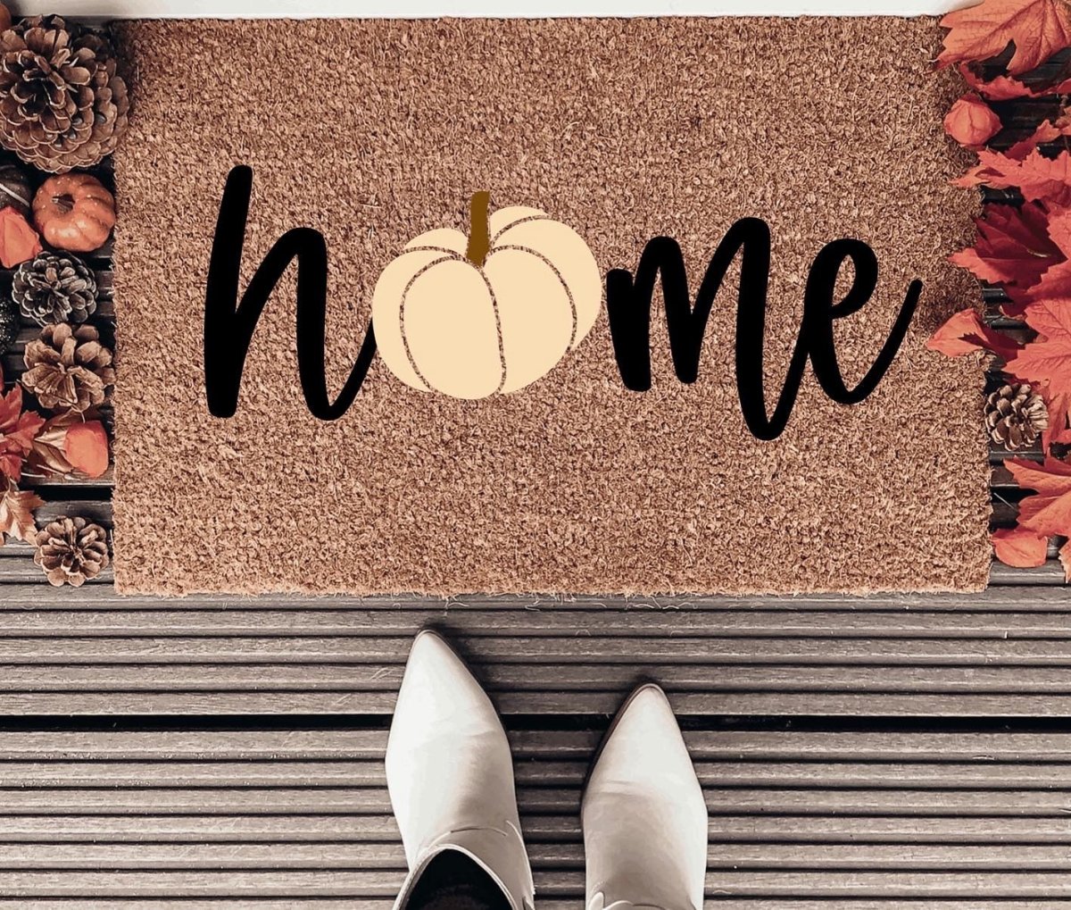 The Doormat Co. Neutral Pumpkin "Home" Doormat