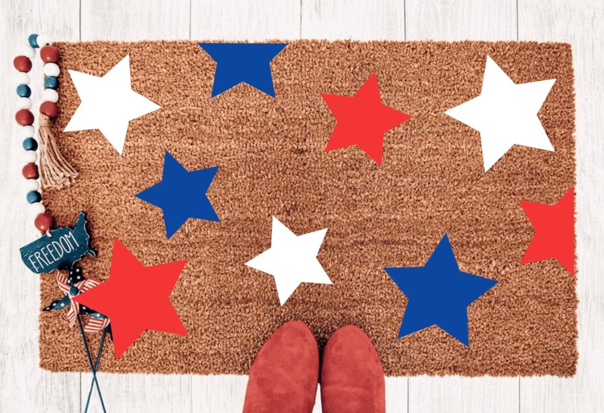 The Doormat Co. Red, White + Blue Stars Doormat
