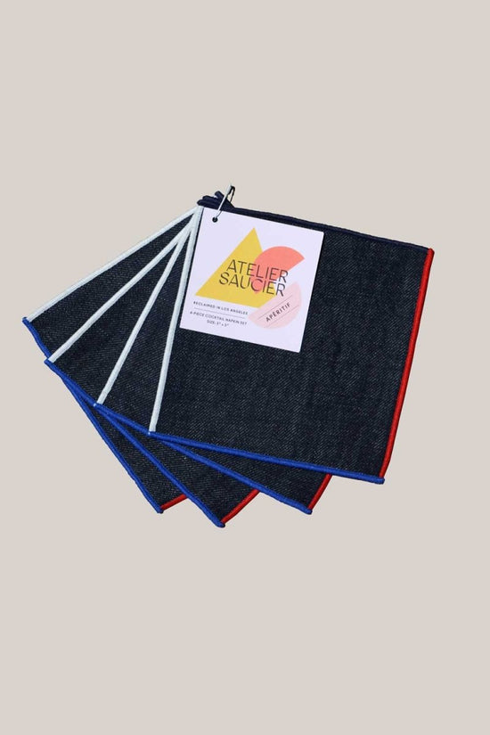ATELIER SAUCIER The Red, White + Blue Cocktail Napkins | Set of 4 - lily & onyx