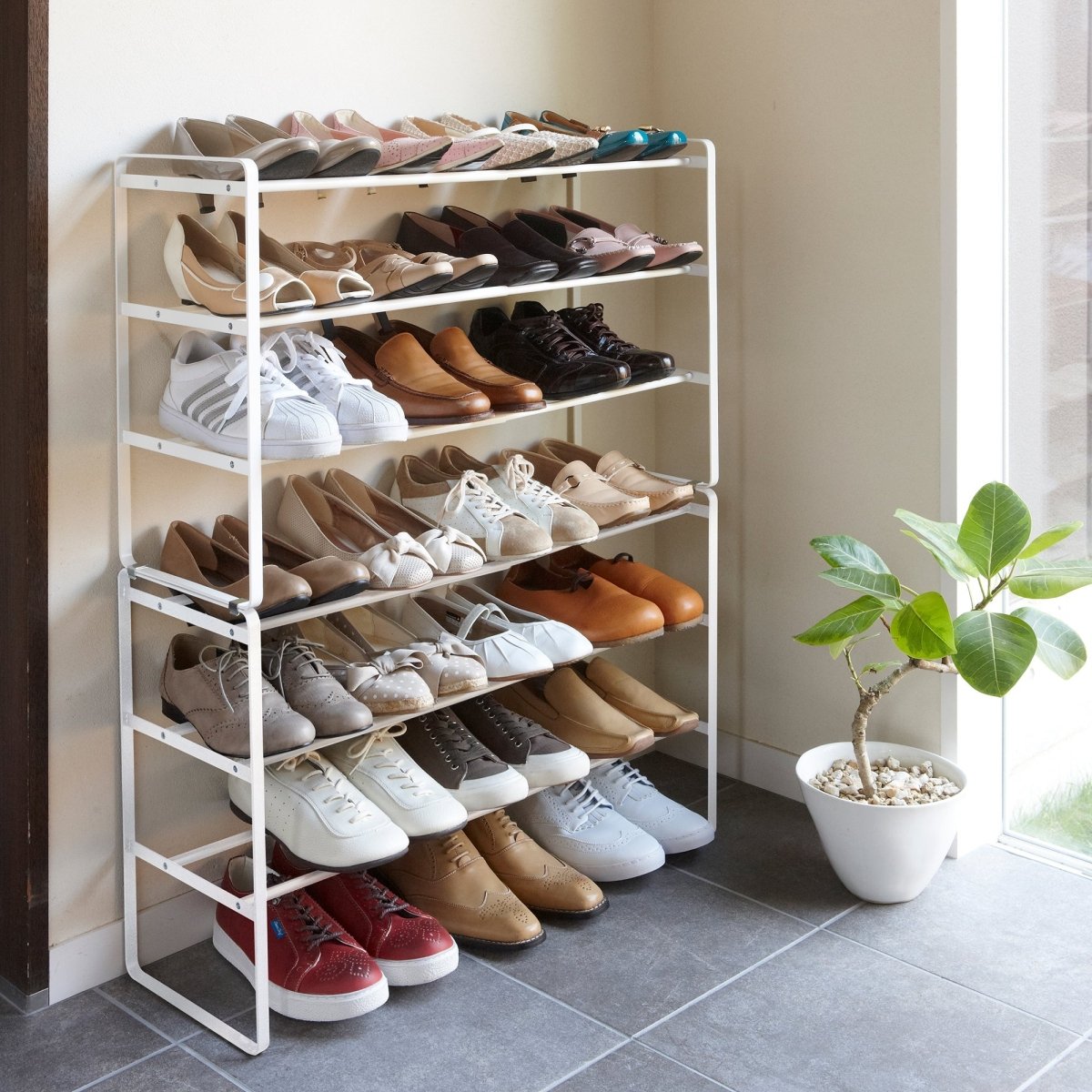 Three-Tier Expandable Steel Shoe Rack, 18