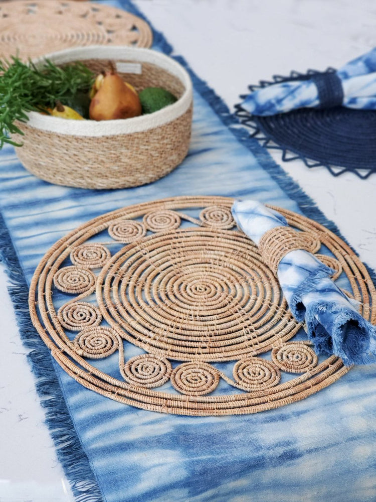 
                      
                        KORISSA Tie Dye Cotton Table Runner, Indigo Blue - lily & onyx
                      
                    